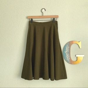 Forest Green “Just This Sway A-Line” ModCloth Midi Skirt